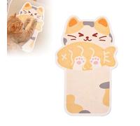 Wall Mounted Cat Scratcher - Self-Adhesive Felt Cats Scratching Pad Non-Shedding Cartoon Kitten Mat Furniture Door Sofa Protector with Free Toy for Indoor Door Glass Wood Tile (A)