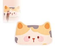 Wall Mounted Cat Scratcher - Self-Adhesive Felt Cats Scratching Pad Non-Shedding Cartoon Kitten Mat Furniture Door Sofa Protector with Free Toy for Indoor Door Glass Wood Tile (B)