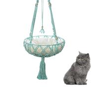 Wall Mounted Cat Swing Bed, Cat Swing Bed with Window, Macrame Cat Hammock for Windows, Macrame Hammock Swing Bed, Safety Cat Shelves with Sturdy Ring on the