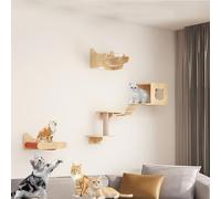 Wall-Mounted Cat Wall Shelves, Cat Climbing Frame, Ceiling、Wall Combination Set, Save Space, DIY and Easy to Assemble(Style3)