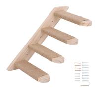 Wall Mounted Cat Wall Steps Wooden Four Step Cat Climbing Shelf | Cat Stairs for Cats with Multi-Level Pine Wood Frame Ideal for Cat Tree Supplies and Active Play