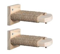 Wall Mounted Cats Climbing Shelf Wood Step Stairway Sisal Scratching Jumping Platform Pet Perch Tree Cage Sisal Inside Climbing Mounted Shelf Scratching Climbing Tree, Steps Perch Shelf Mounte