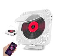 Wall Mounted CD Player, With Remote Control, FM Radio, Disc Format Support: CD, CD-R, CD-RW, MP3, WMA, Audio Built-in HiFi Speaker, for Music, Study(165 * 165 * 30mm),White