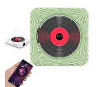 Wall Mounted CD Player, With Remote Control, FM Radio, Disc Format Support: CD, CD-R, CD-RW, MP3, WMA, Audio Built-in HiFi Speaker, for Music, Study(165 * 165 * 30mm),Green