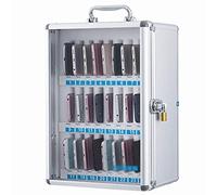 Wall-Mounted Cell Phone Box Aluminum Alloy Transparent Design Lockable Sto for Office/Classroom 24 Cartments for Safe Device nizat