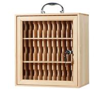 Wall-Mounted Cell Phone Locker with Lock - Secure Storage for 12-60 Phones Ideal for Offices Schools Factories Exams - Wood Construction - 36 Slots