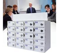 Wall-Mounted Cell Phone Storage Cabinet 12-Slot Mobile Phone Secure Charging Station for Offices Schools and Homes and Space-Saving Design.