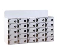 Wall-Mounted Cell Phone Storage Cabinet with Keys - 25 Compartments Security Locker for Classroom & Office Use - Ideal for Protecting Mobile Devices & nizing Essentials