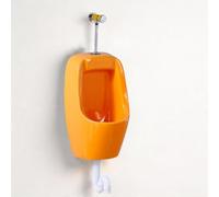 Wall-Mounted Ceramic Urinal with Push-Type Flushing, Waterfall-Style Flush, Potty Training Urinal for Residential & Commercial Bathrooms