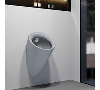 Wall-Mounted Ceramics Urinal Intelligent Sensor Flush Male Urinal Powerful Flushing Male Urinal Spill Proof Wall Drainage for Bathrooms Shopping Malls Bars Hotel