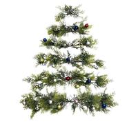 Wall Mounted Christmas Twig Tree, Christmas Tree Wall Decoration With Bells, Flat Christmas Tree Garland For Wall, Space-Saving Wall Hanging Christmas Tree Decoration For Indoor Home Wall Decor