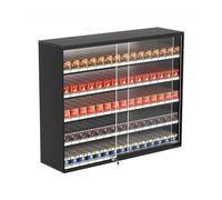 Wall-Mounted Cigarette & Candy Display Rack - Durable Aluminum Alloy, Easy Installation for Convenience Stores, 74.5x17.3cm, Stylish Black Design for Organized Retail Environments