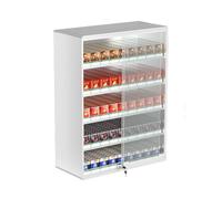 Wall-Mounted Cigarette & Candy Display Rack - Durable Aluminum Alloy Organizer for Convenience Stores, Easy Install, 56.5x17.3cm, Sleek Silver Design