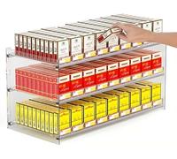 Wall-Mounted Cigarette Display Case - Acrylic Retail Cigarette Rack with Push Tray for Easy Merchandising | Commercial Tobacco Organizer (92x27x20cm)