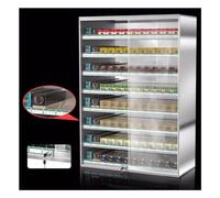 Wall Mounted Cigarette Display Case with Tempered Glass Sliding Door and Safety Lock for Retail Store Organization