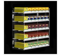 Wall-Mounted Cigarette Display Rack, 5-Layer Acrylic Showcase, Countertop Auto Pusher with 7 Columns for Retail Cigarette Shelves, Easy Access & Visibility