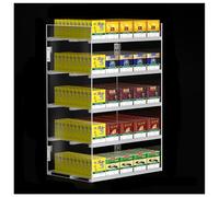 Wall Mounted Cigarette Display Rack - 5-Layer Acrylic Showcase Holder with Auto Pusher for Retail Countertop, 5 Columns Organizer for Cigarettes and Tobacco Products