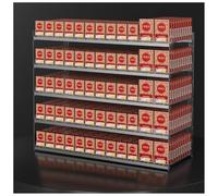 Wall-Mounted Cigarette Display Rack with Automatic Pusher & Case Holder | 3-Layer Transparent Divider Cabinet for Retail Markets | nized Matchbook & Box Storage