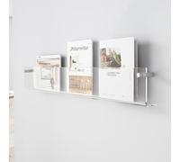 Wall Mounted Clear Acrylic Magazine Display Holder Rack, Brochure Stand Book Shelf for Record File Folder Papers, Hanging Mail Sorter Organizer Home Office Decor ( Color : Clear , Size : L90cm/35.4in