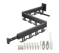 Wall-Mounted Clothes Airer Laundry Drying Rack Indoor 10x128x20.5cm Folding