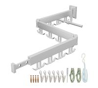 Wall-Mounted Clothes Airer Laundry Drying Rack Indoor 10x128x20.5cm Folding