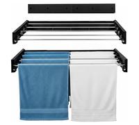 Wall Mounted Clothes Drying Rack, Foldable Retractable Laundry Airer 100cm