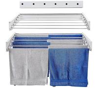 Wall Mounted Clothes Drying Rack, Foldable Retractable Laundry Airer 120cm