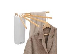 Wall Mounted Clothes Drying Rack, Foldable Tripod, Over The Door Laundry Rack for Bedroom, Household Wooden Clothing Hanger
