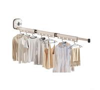 Wall Mounted Clothes Drying Rack Suction Cup Folding Laundry Hanger Aluminum Collapsible Space-Saving Two Fold Three Fold Stablefor Laundry Bathroom Balcony RV 15 Hanging Holes(White)