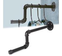 Wall-Mounted Clothes Rack Industrial Rail Iron Pipe Laundry Shelf