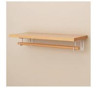 Wall Mounted Clothes Rack with Top Shelf and Hanging Rod - Heavy Duty Storage Solution for Home Organization