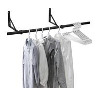 Wall Mounted Clothes Rail, 90cm Industrial Pipe Clothes Rail Wall Mounted Clothing Rack, Heavy Duty Industrial Pipe Clothes Rack, Wardrobe Wall Tidy Rail Wall Hangers for Clothes Bedroom Bathroom