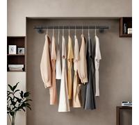 Wall-Mounted Clothes Rail, Black / Set of 1