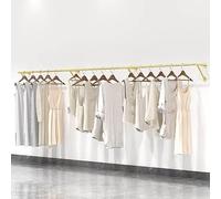 Wall Mounted Clothing Store Display Stand, Creative Boutique Shirt Garment Pipe Rack, Commercial Grade Metal Garment Rack, Retail Display Costume Coat Rack, Heavy Duty Hanging Rod for Closet Storage