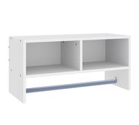 HOMCOM Storage Hat Rack Hanging Coat Organizer Rail Hanger Wall Mounted in White HOMCOM White