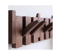 Wall-Mounted Coat Hanger Solid Wood Clothes Hook Door Hanger Coat Rack Home Decoration Wood Color 4 Hooks