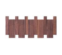 Wall-Mounted Coat Hanger Solid Wood Clothes Hook Door Rack Home Decoration Walnut 4 Hooks