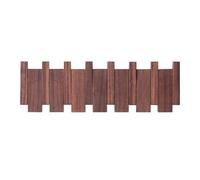 Wall-Mounted Coat Hanger Solid Wood Clothes Hook Door Rack Home Decoration Walnut 6 Hooks
