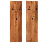 Wall-mounted Coat Rack 2 pcs Solid Reclaimed Wood Multicolour 36x110cm