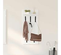 Wall-Mounted Coat Rack with Shelf Wall-mounted Engineered wood Storage vidaXL