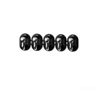 Wall Mounted Coat Rack 5 Hook Rail for Entryway - Modern Space Saving Hanger for Hats Bags - Bathroom Towel Holder Kitchen Utensil Rack - ABS Plastic Silver Black White Red Blue 3.5 Inch(black)