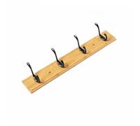 Wall-Mounted Coat Rack - 6 Hook Bamboo Base for Jackets, Hats, Sunglasses, Dog Leashes, Towels - Stylish Wooden nizer in Natural Wood Color