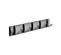 Wall Mounted Coat Rack Aluminum Coat Hook Self Viscose Wall Hook with 5 Retractable Hooks for Hanging Kitchen Sink on Colander (Grey, One Size)