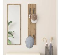 Wall-Mounted Coat Rack Artisan Oak 100cm x 20 x 1.5cm Engineered Wood 4 Hooks.