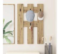 Wall-Mounted Coat Rack Artisan Oak Engineered Wood 65 x 3 x 100 cm Shelves 4pt