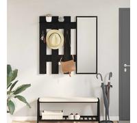 vidaXL Wall-Mounted Coat Rack Wall-mounted Black Oak 100 x 10 x 100 cm