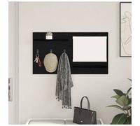Wall-Mounted Coat Rack Black Oak 90x10x50cm Engineered Wood Shelf Organizer Plus