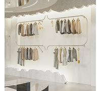 Wall Mounted Coat Rack, Clothes Tidy Rail, Modern Industrial Display Rack for Clothing Store, Large Capacity