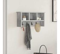vidaXL Wall-Mounted Coat Rack with Shelf Concrete grey 50 x 16 x 26 cm