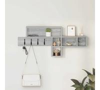 Wall-mounted coat rack Grey Sonoma 100 x 12 x 43.5 cm Engineered Wood with Hooks